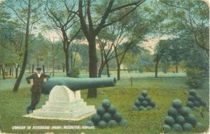 Wichita, Kansas Cannons in Riverside Park 1910 Postcard  Used