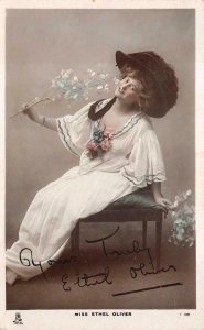 RPPC BEAUTIFUL WOMAN ACTRESS ETHEL OLIVER  TUCK REAL PHOTO POSTCARD (c. 1907)