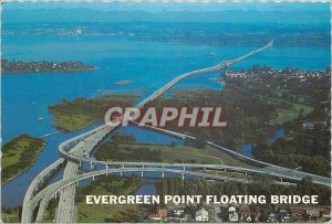 Postcard Modern Evergeen Point Bridge spanning Lake Washington