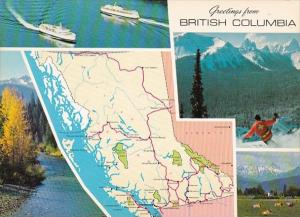 Canada British Columbia Greetings With Map