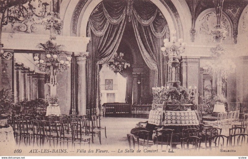 AIX LES BAINS, Savoie, France, 1900-1910s; Villa Des Fleurs, La Salle De Concert