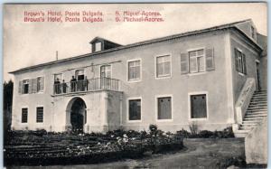 ST. MICHAELS, AZORES  Portugal  BROWN'S HOTEL Ponta Delgada ca 1910s Postcard