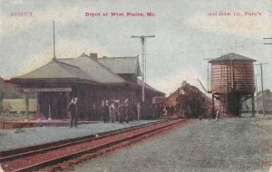 West Plains Missouri Train Station Vintage Postcard AA34652