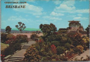 Australia Greetings From Brisbane Lookout at Mt Coot-Tha Vintage Postcard BS.26