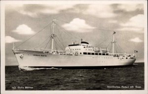 M/S Stella Marina Steamer Stemaship Cruise Ship Vintage Real Photo Postcard