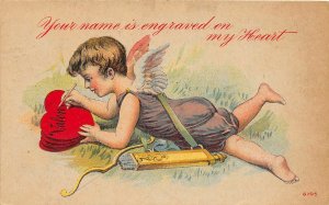 J20/ Valentine's Day Love Holiday Postcard c1910 Art Beautiful Cupid 56