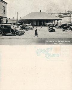 AYER MA RAILWAY STATION VINTAGE POSTCARD RAILROAD DEPOT 