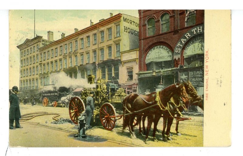 NY - New York City. NY Fire Dept., Engine Near Star Theatre ca 1900  **