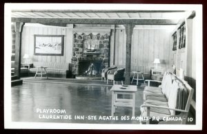 h2089- STE.AGATHE DES MONTS Que 1940s Laurentide Inn Interior. Real Photo Postca