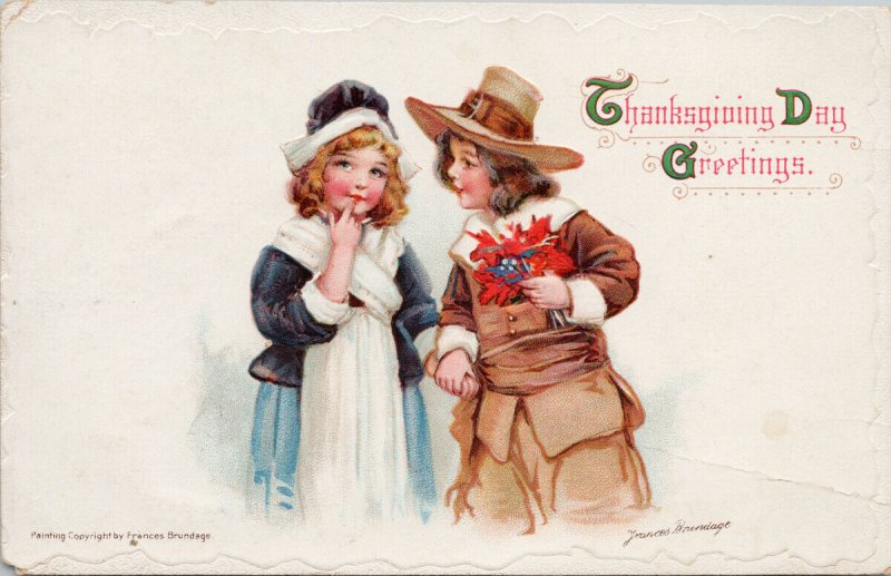 Thanksgiving Day Greetings Frances Brundage c1914 Postcard G12