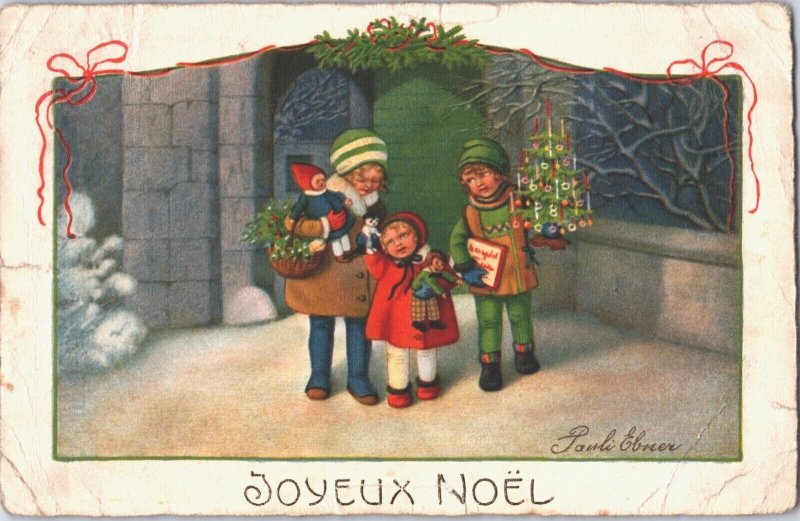 Happy New Year Kids Pauli Ebner Vintage Postcard 09.56 
