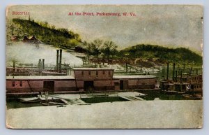 J87/ Parkersburg West Virginia Postcard c1910 At Point Wharf Ships 1032