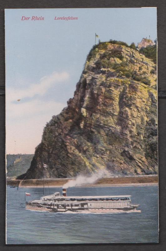 Rhein River View Of Loreleyfelsen - Unused - Old Ship - Edge Wear