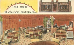 Postcard Texas Texarkana Sequoia Fine Foods Brogan linen 23-8232