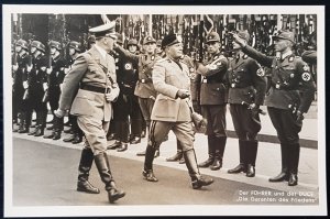 THIRD REICH ORIGINAL POSTCARD HITLER MUSSOLINI MUNICH 1937