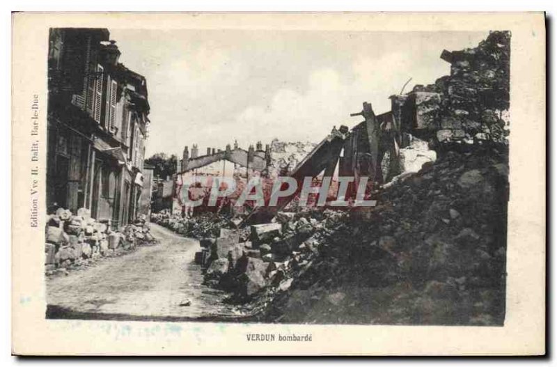 Old Postcard Verdun Bombard