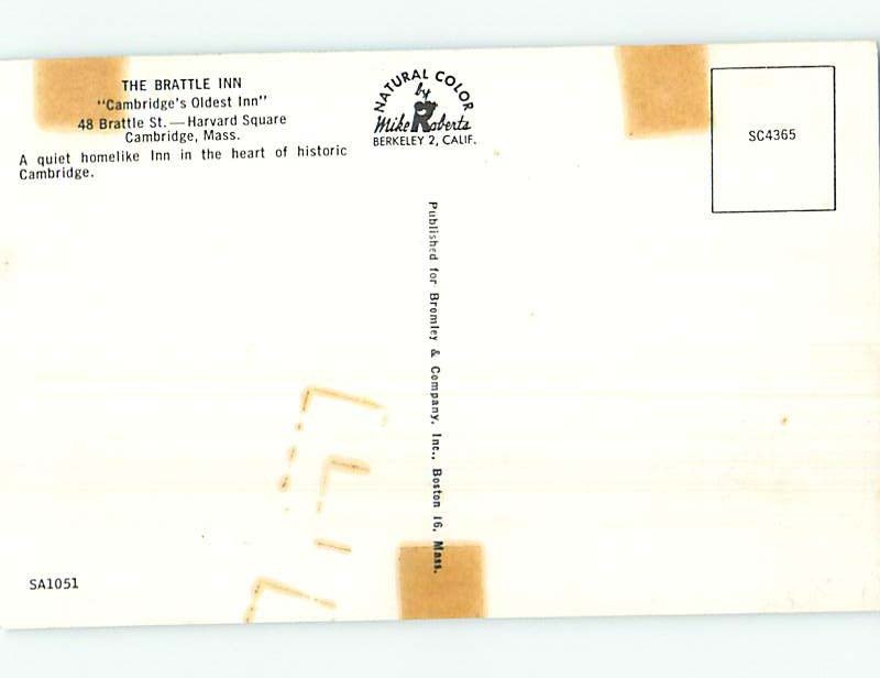 Pre-1980 BRATTLE INN Cambridge Massachusetts MA L2132