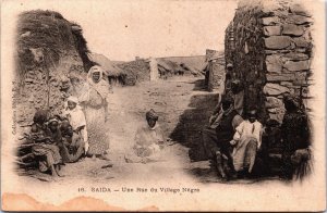 Algeria Saïda Une Rue du Village Nègre Vintage Postcard C165