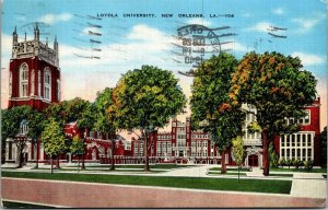 Vtg New Orleans Louisiana LA Loyola University 1940s Linen Postcard