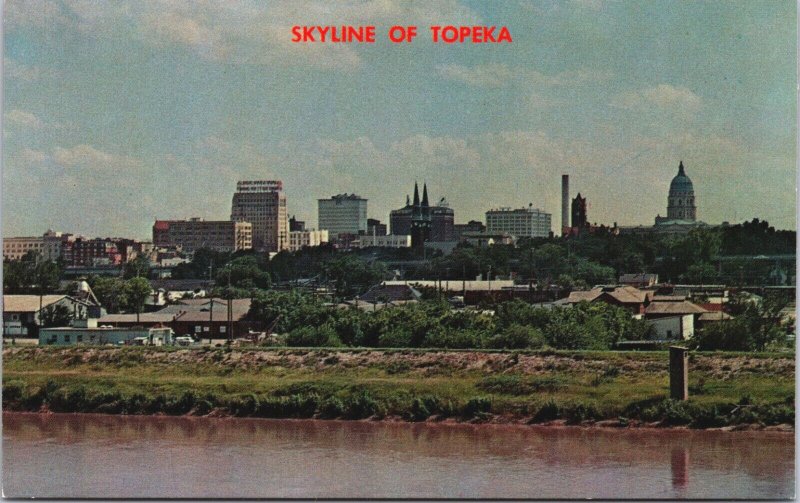 Skyline Of Topeka Kansas Chrome Postcard C187