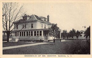 J86/ Baldwin Long Island New York Postcard c1910 Mr Hervey Residence  132