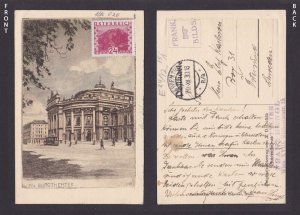 Vintage postcard, Austria Vienna, Wien Burgtheater