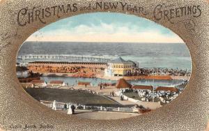 Durban South Africa Christmas New Years Greeting Ocean Beach Postcard J73266