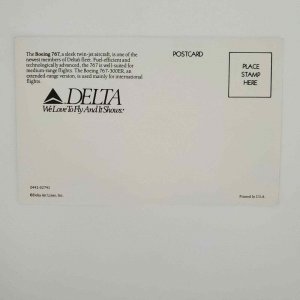 Jet Airplane Delta Boeing In Flight Advertising Postcard
