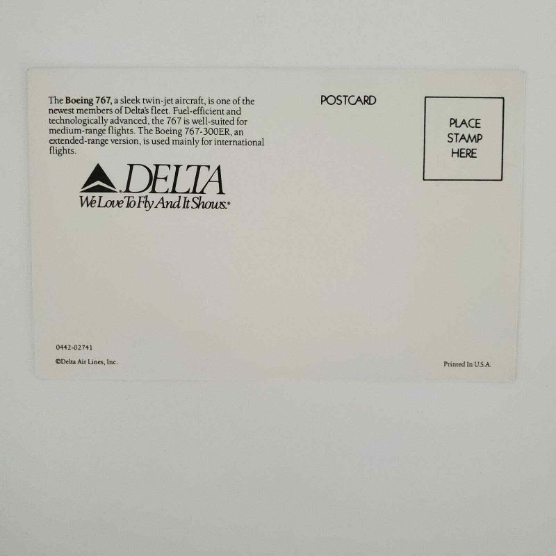 Jet Airplane Delta Boeing In Flight Advertising Postcard
