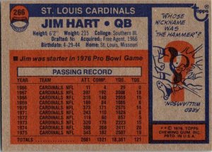 1976 Topps Football Card Jim Hart St Louis Cardinals sk4299