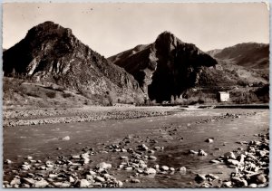 Castellane (Basses-Alpes) Le Verdon Et La Montagne De Teillon Real RPPC Postcard