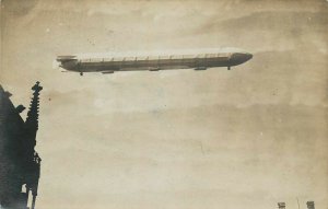 Postcard Aviation LZ III LZ 12 Zeppelin in Flight RPPC Basel Cancel C. 1913 