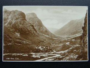 Scotland GLENCOE View through the Mountain Pass 1930s RP Postcard