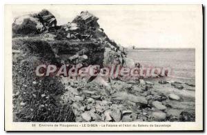 Old Postcard surroundings Diben Plougasnou the Cliff and Shelter Rescue boat