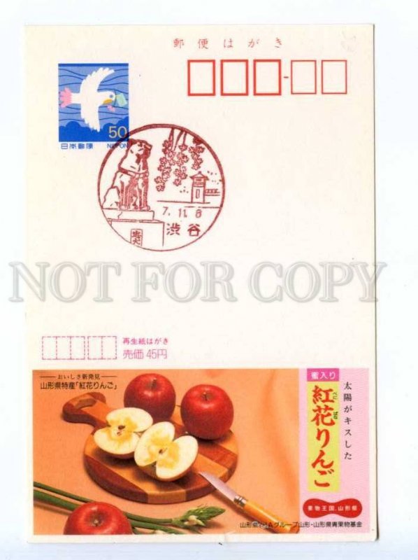 419854 JAPAN 1996 year apples ADVERTISING postal postcard POSTAL stationery