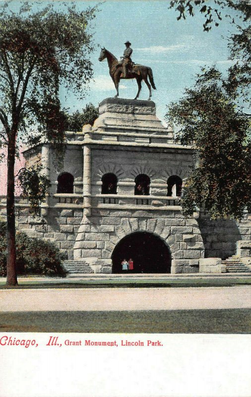 Grant Monument, Lincoln Park, Chicago, Illinois, Early Postcard, Unused 