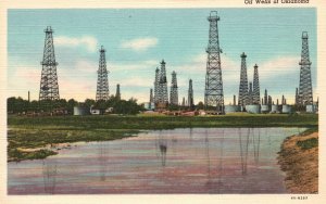 Vintage Postcard Oil Wells Of Oklahoma OK Mid-Continent News Pub.