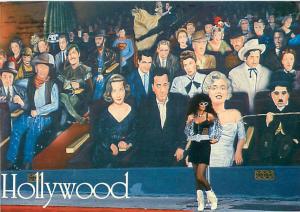 Hollywood California Movie Stars Cartoons of Stars Stage  Postcard  # 6958