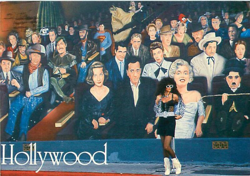 Hollywood California Movie Stars Cartoons of Stars Stage  Postcard  # 6958