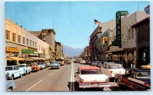 SAN BERNARDINO, CA California~ STREET SCENE Sears Dotty Lee c1950s Cars Postcard