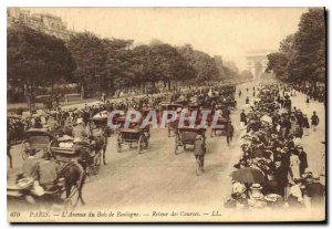Postcard Old Paris Avenue du Bois de Boulogne Back Races