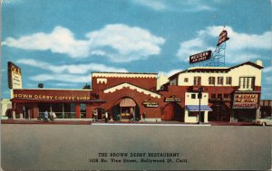 The Brown Derby Restaurant Hollywood CA Postcard PC424
