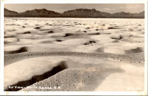 RPPC Air View White Sands New Mexico Real Photo Postcard PM Picacho NM 1954