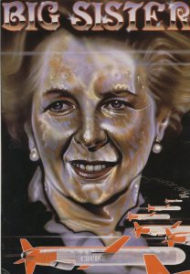 Margaret Thatcher Big Sister Cruise Missile Political Protest Postcard