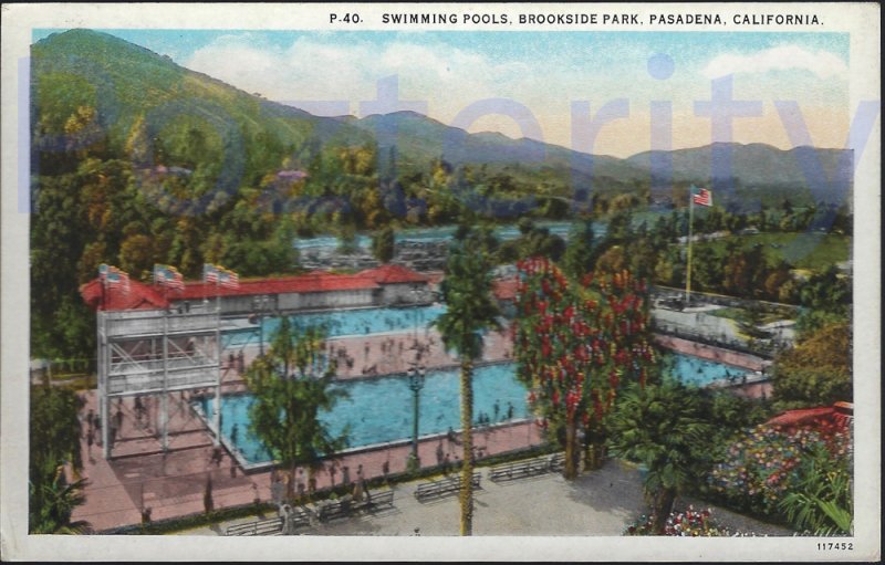 SWIMMING POOLS BROOKSIDE PARK (P 40) PASADENA CALIFORNIA