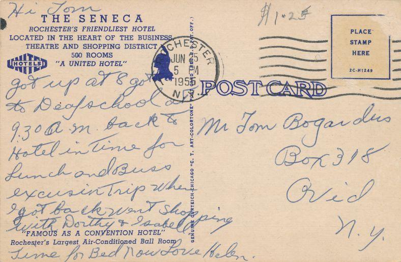 The Seneca Rochester's Friendliest Hotel - Rochester, New York - pm 1955 - Linen