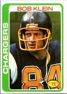 1978 Topps Football Card Bob Klein San Diego Chargers sk7152