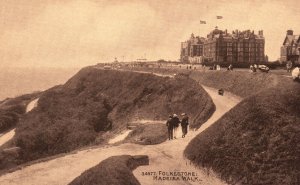 Vintage Postcard Madeira Walk Hiking Trail Mountain Pathways Folkestone England