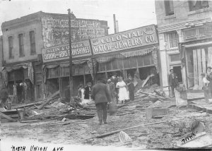 J40/ Pueblo Colorado RPPC Postcard c1920s Flood Disaster North Union Av  251