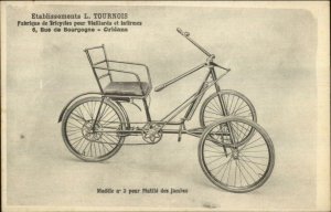 3 Wheel Bicycle Tricycle L. Tournois Viellards Infirmes c1910 Postcard